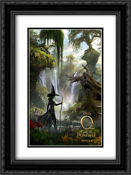 Oz The Great and Powerful 18x24 Black Ornate Wood Framed Movie Poster with Double Matting