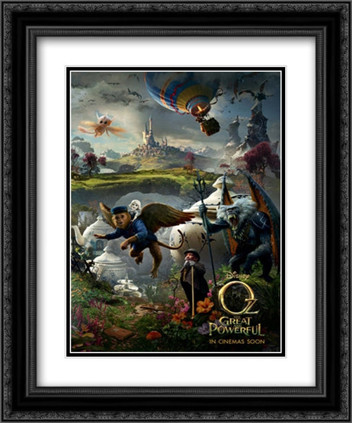 Oz The Great and Powerful 20x24 Black Ornate Wood Framed Movie Poster with Double Matting