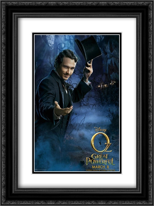 Oz The Great and Powerful 18x24 Black Ornate Wood Framed Movie Poster with Double Matting