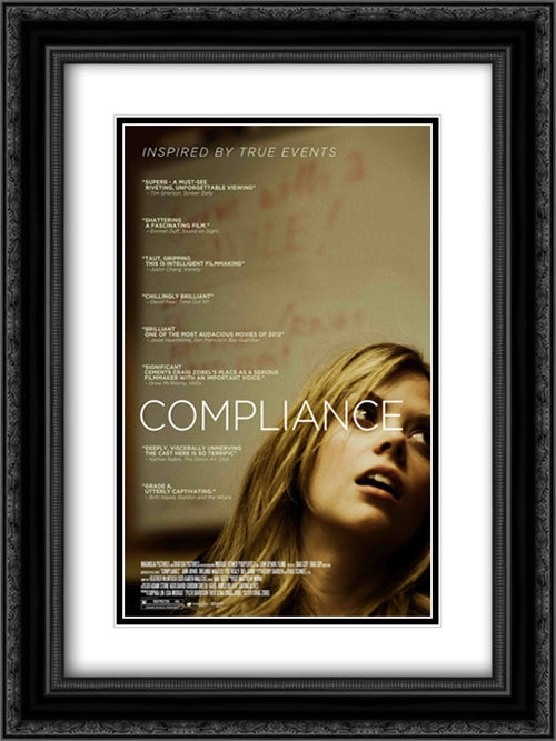 Compliance 18x24 Black Ornate Wood Framed Movie Poster with Double Matting