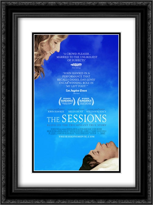 The Sessions 18x24 Black Ornate Wood Framed Movie Poster with Double Matting