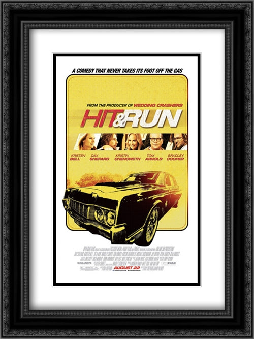 Hit and Run 18x24 Black Ornate Wood Framed Movie Poster with Double Matting