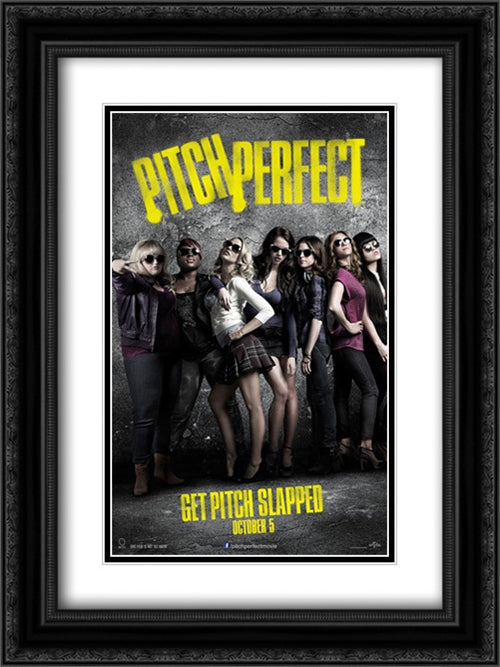 Pitch Perfect 18x24 Black Ornate Wood Framed Movie Poster with Double Matting