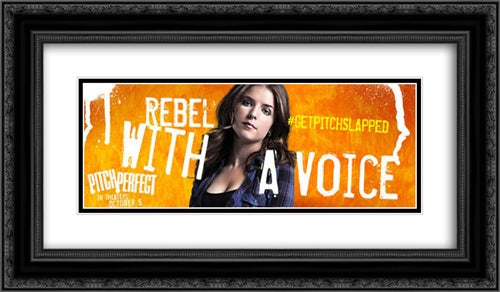Pitch Perfect 24x14 Black Ornate Wood Framed Movie Poster with Double Matting
