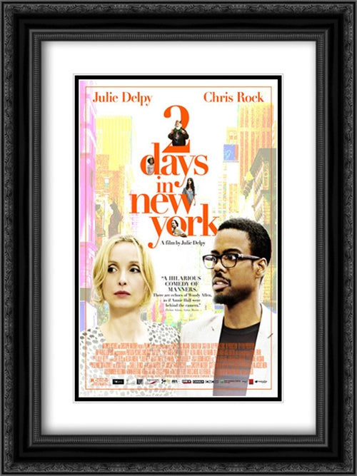 2 Days in New York 18x24 Black Ornate Wood Framed Movie Poster with Double Matting