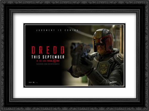 Dredd 24x18 Black Ornate Wood Framed Movie Poster with Double Matting