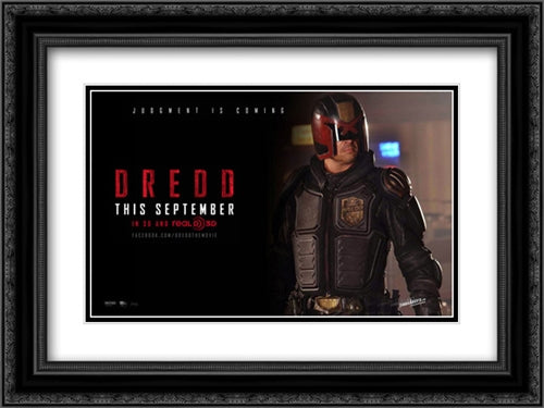 Dredd 24x18 Black Ornate Wood Framed Movie Poster with Double Matting