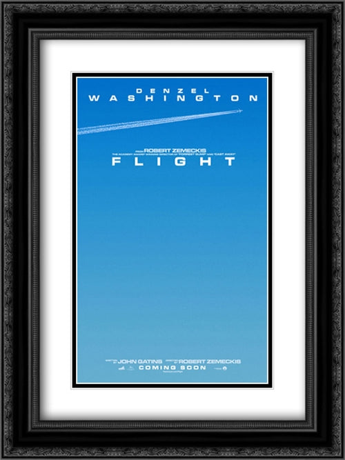 Flight 18x24 Black Ornate Wood Framed Movie Poster with Double Matting
