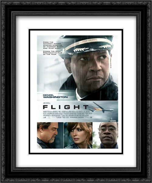 Flight 20x24 Black Ornate Wood Framed Movie Poster with Double Matting