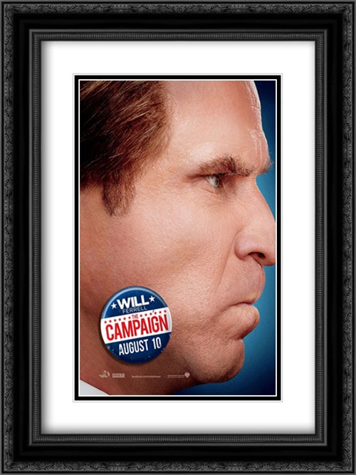 The Campaign 18x24 Black Ornate Wood Framed Movie Poster with Double Matting