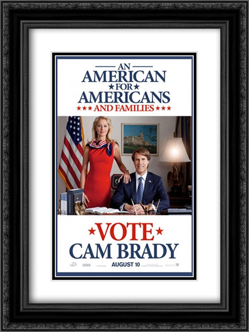 The Campaign 18x24 Black Ornate Wood Framed Movie Poster with Double Matting