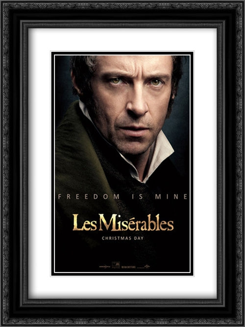 Les Miserables 18x24 Black Ornate Wood Framed Movie Poster with Double Matting