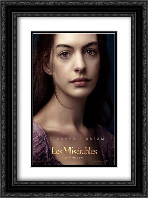 Les Miserables 18x24 Black Ornate Wood Framed Movie Poster with Double Matting