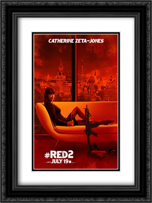 Red 2 18x24 Black Ornate Wood Framed Movie Poster with Double Matting