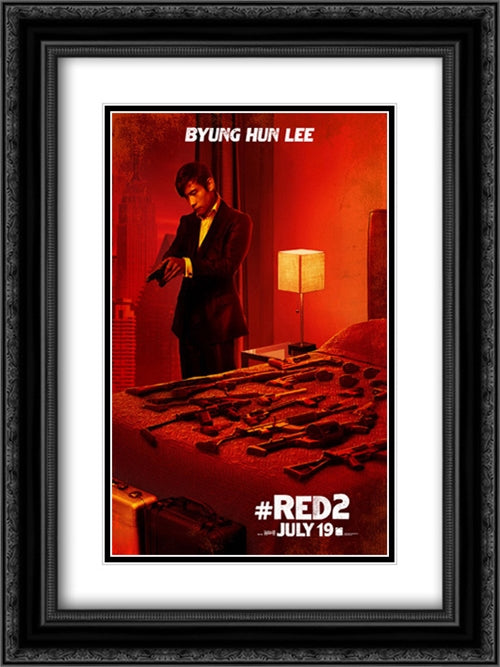 Red 2 18x24 Black Ornate Wood Framed Movie Poster with Double Matting