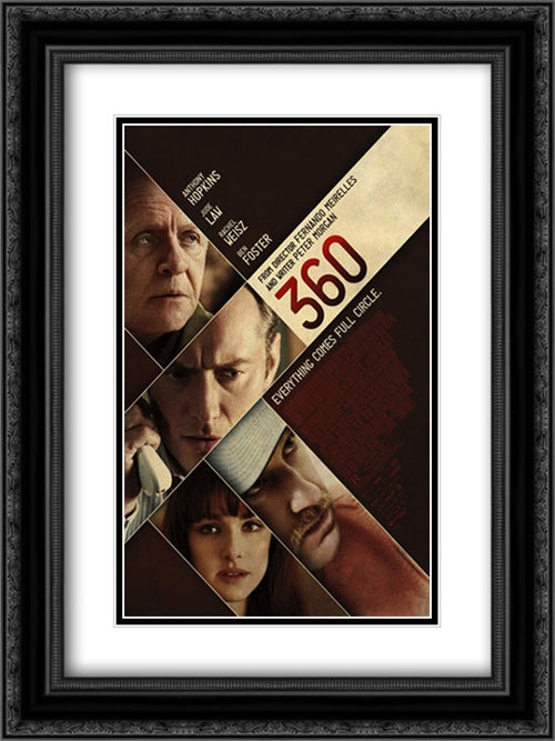 360 18x24 Black Ornate Wood Framed Movie Poster with Double Matting
