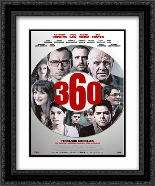 360 20x24 Black Ornate Wood Framed Movie Poster with Double Matting