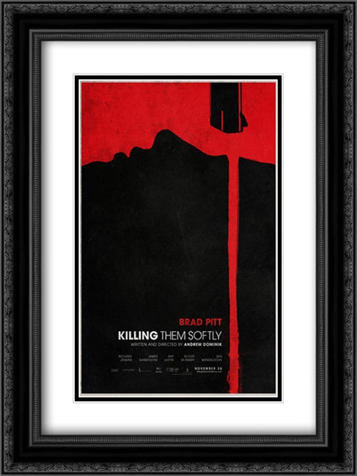 Killing Them Softly 18x24 Black Ornate Wood Framed Movie Poster with Double Matting