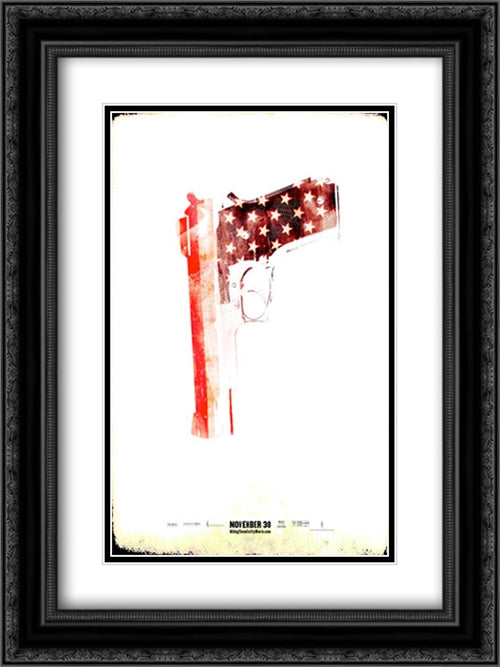 Killing Them Softly 18x24 Black Ornate Wood Framed Movie Poster with Double Matting