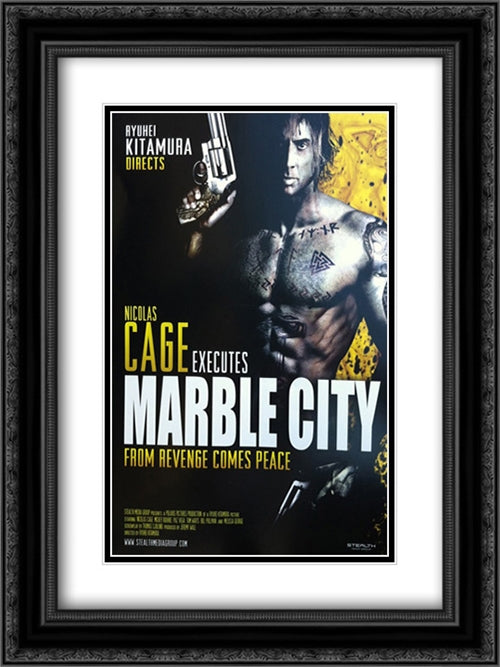 Marble City 18x24 Black Ornate Wood Framed Movie Poster with Double Matting