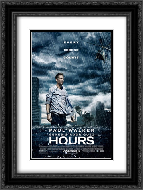 Hours 18x24 Black Ornate Wood Framed Movie Poster with Double Matting