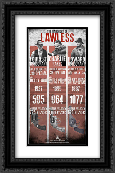 Lawless 16x24 Black Ornate Wood Framed Movie Poster with Double Matting