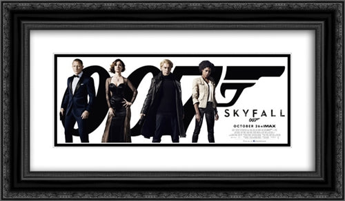 007 Skyfall 24x14 Black Ornate Wood Framed Movie Poster with Double Matting