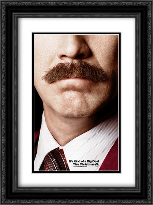 Anchorman 2: The Legend Continues 18x24 Black Ornate Wood Framed Movie Poster with Double Matting