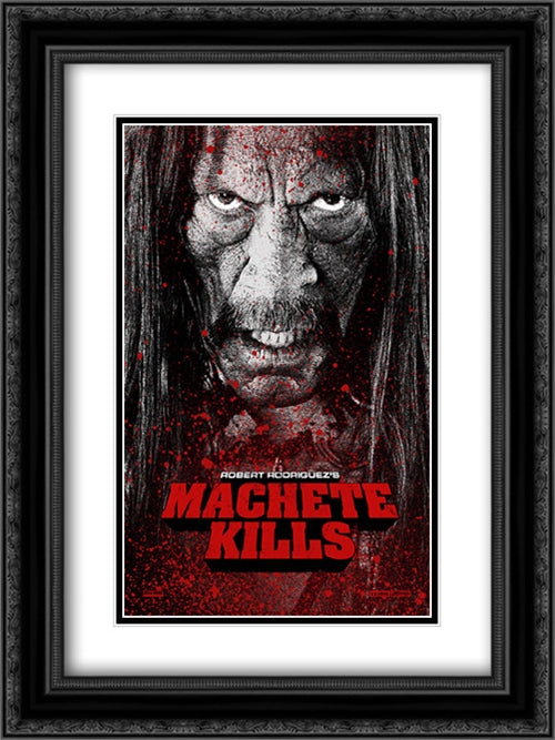 Machete Kills 18x24 Black Ornate Wood Framed Movie Poster with Double Matting