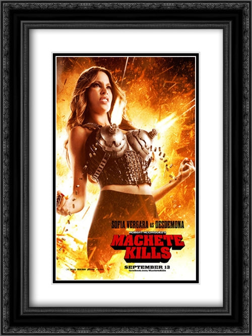 Machete Kills 18x24 Black Ornate Wood Framed Movie Poster with Double Matting