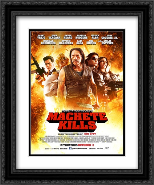 Machete Kills 20x24 Black Ornate Wood Framed Movie Poster with Double Matting