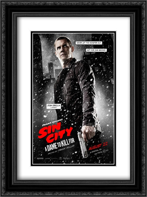 Sin City: A Dame to Kill For 18x24 Black Ornate Wood Framed Movie Poster with Double Matting