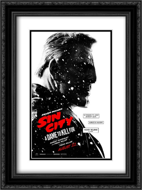 Sin City: A Dame to Kill For 18x24 Black Ornate Wood Framed Movie Poster with Double Matting