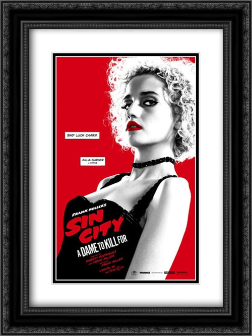 Sin City: A Dame to Kill For 18x24 Black Ornate Wood Framed Movie Poster with Double Matting