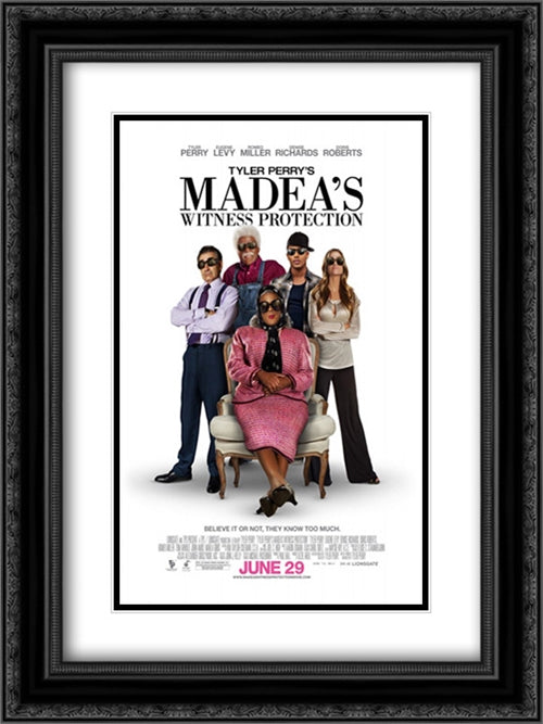 Madea's Witness Protection 18x24 Black Ornate Wood Framed Movie Poster with Double Matting