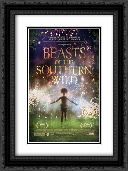 Beasts of the Southern Wild 18x24 Black Ornate Wood Framed Movie Poster with Double Matting