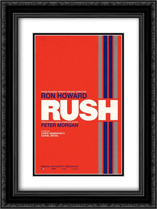 Rush 18x24 Black Ornate Wood Framed Movie Poster with Double Matting