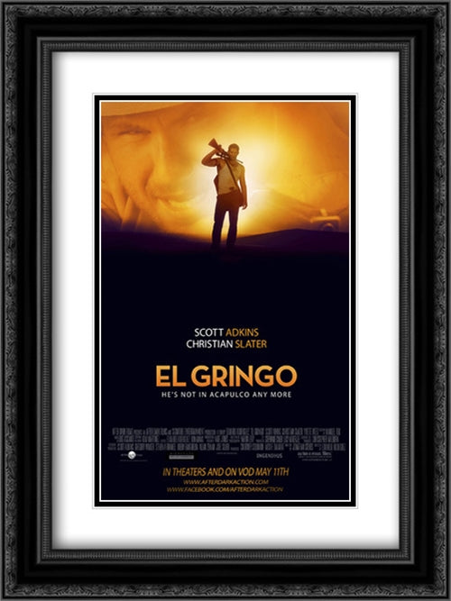 El Gringo 18x24 Black Ornate Wood Framed Movie Poster with Double Matting