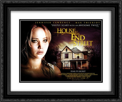 House at the End of the Street 24x20 Black Ornate Wood Framed Movie Poster with Double Matting
