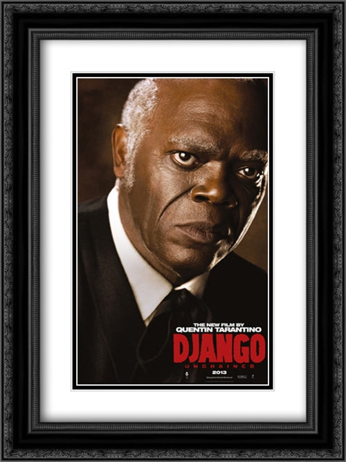 Django Unchained 18x24 Black Ornate Wood Framed Movie Poster with Double Matting