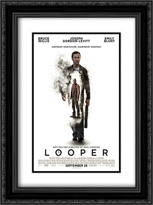 Looper 18x24 Black Ornate Wood Framed Movie Poster with Double Matting