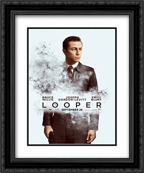 Looper 20x24 Black Ornate Wood Framed Movie Poster with Double Matting
