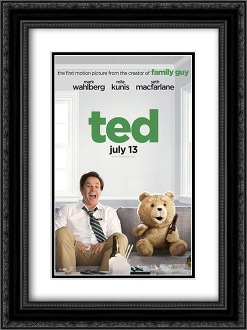 Ted 18x24 Black Ornate Wood Framed Movie Poster with Double Matting