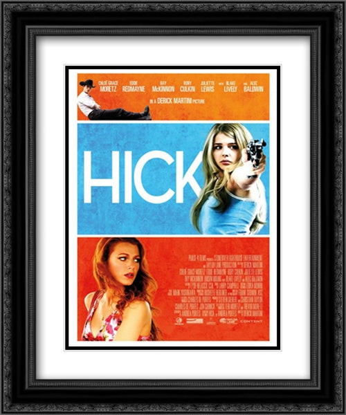 Hick 20x24 Black Ornate Wood Framed Movie Poster with Double Matting