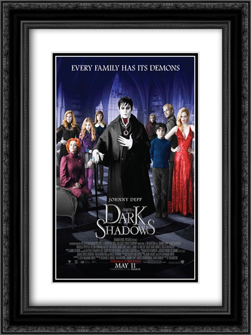 Dark Shadows 18x24 Black Ornate Wood Framed Movie Poster with Double Matting