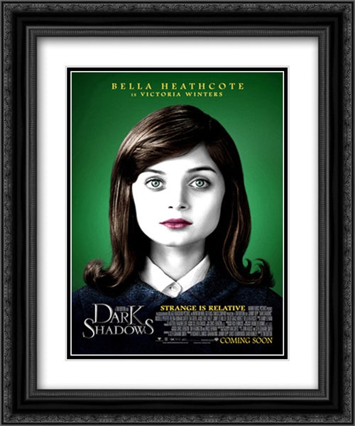 Dark Shadows 20x24 Black Ornate Wood Framed Movie Poster with Double Matting