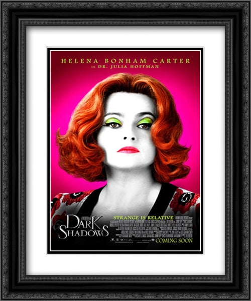 Dark Shadows 20x24 Black Ornate Wood Framed Movie Poster with Double Matting