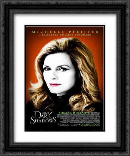 Dark Shadows 20x24 Black Ornate Wood Framed Movie Poster with Double Matting