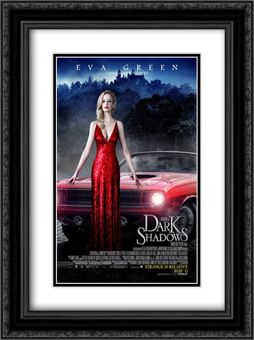 Dark Shadows 18x24 Black Ornate Wood Framed Movie Poster with Double Matting