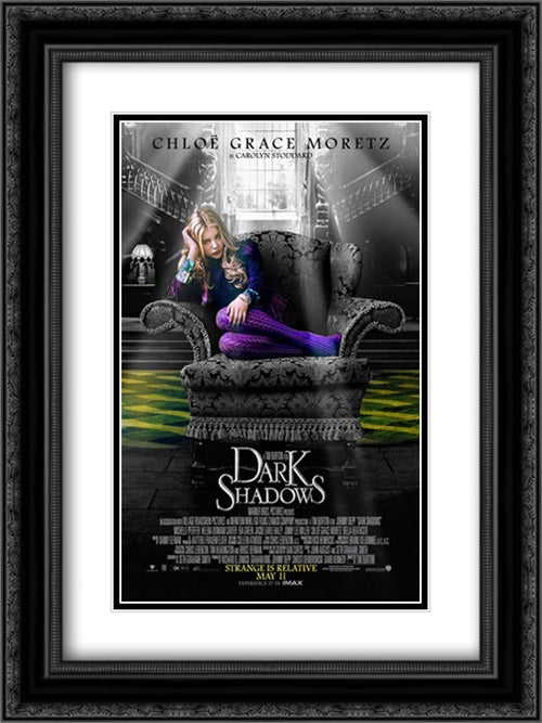 Dark Shadows 18x24 Black Ornate Wood Framed Movie Poster with Double Matting